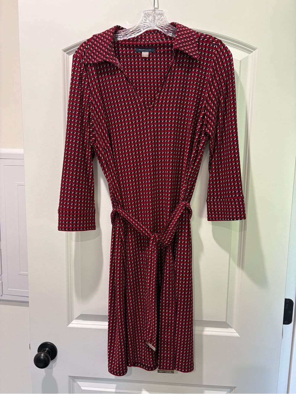 Tommy Hilfiger Red Black Houndstooth Dress